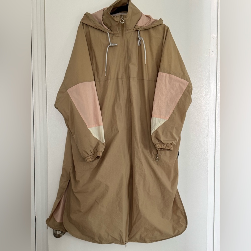 Women's Tan and Pink Hooded Jacket